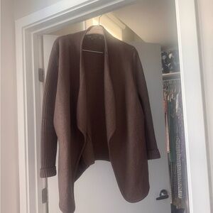 Vince Brown Open Front Draped Cardigan
